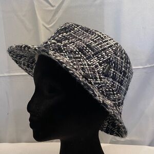 Peter Grimm Black and White Tweed Bucket Hat Fedora